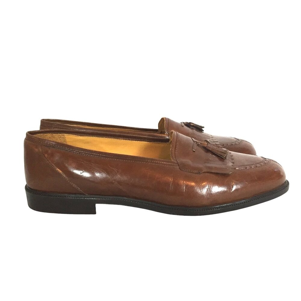 DiMitri Mens 15EEE Brown Leather Handmade Loafers Italian Tassel